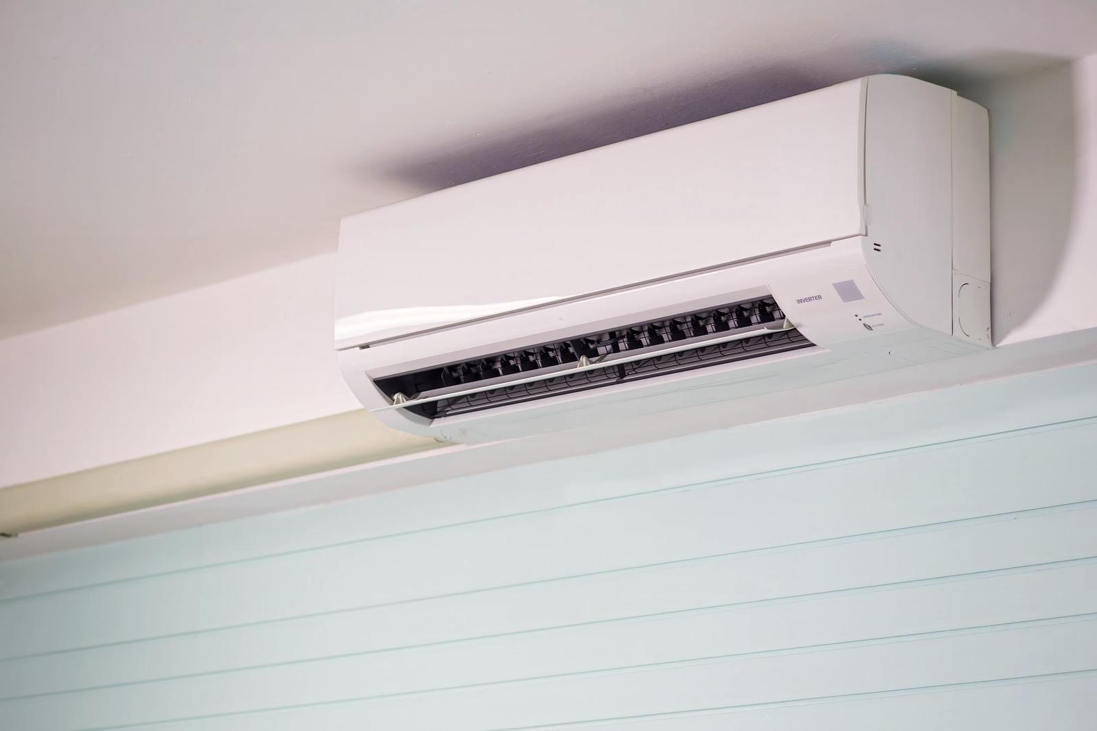 A wall-mounted ductless mini-split indoor unit